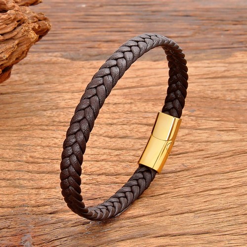 Men leather bracelet - leather,