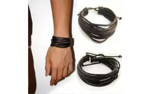 Adjustable leather braided - leather,