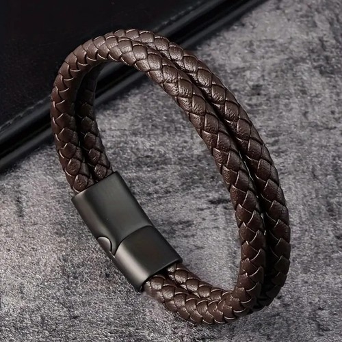 Men leather bracelet - leather,