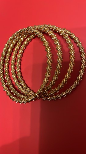Gold tone twisted - gold, bangles