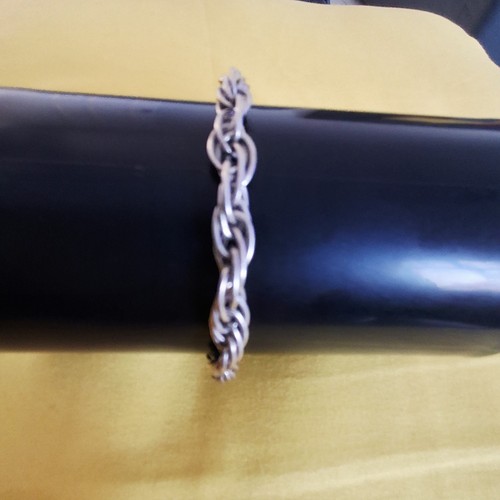 Silver rope chain bracelet - silver,
