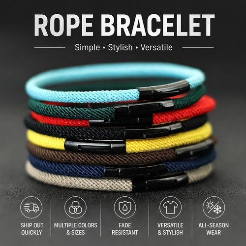 Mens braided rope bracelet - rope,