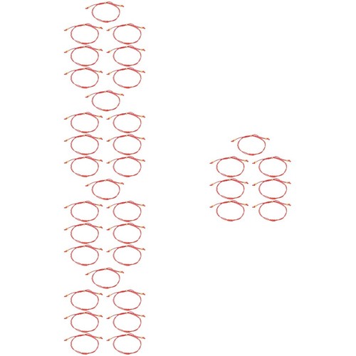 Adjustable red rope bracelet - red,
