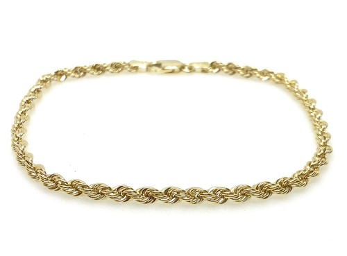 Gold rope bracelet 9ct yellow - rope,