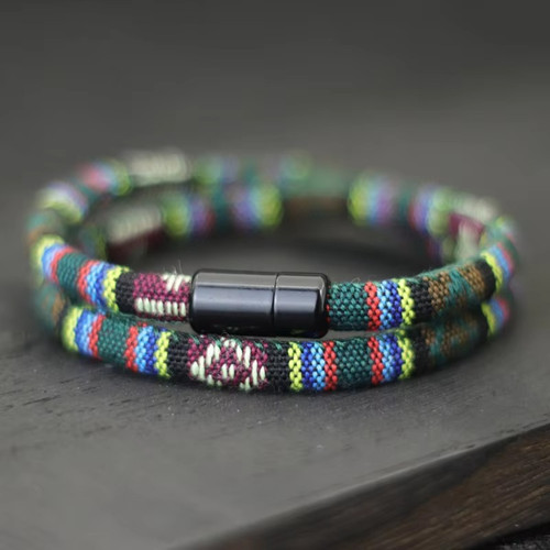 Men bohemian rope bracelet - men's,