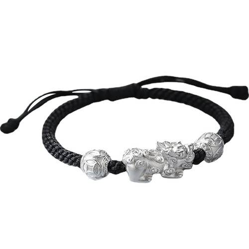 Rope bracelet with luck charm - rope,