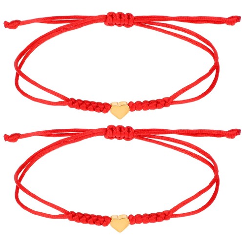 Red string bracelets - red,