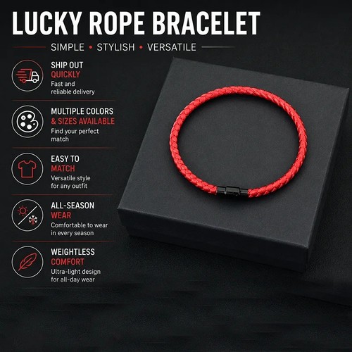 Lucky red string rope - red, bracelet