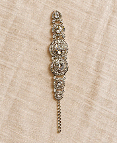 Silver tone clear crystal - silver,