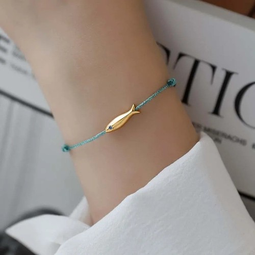 Blue fish bracelet - blue, adjustable
