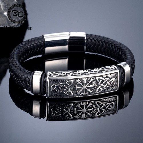 Viking bracelet mens braided - bracelet,