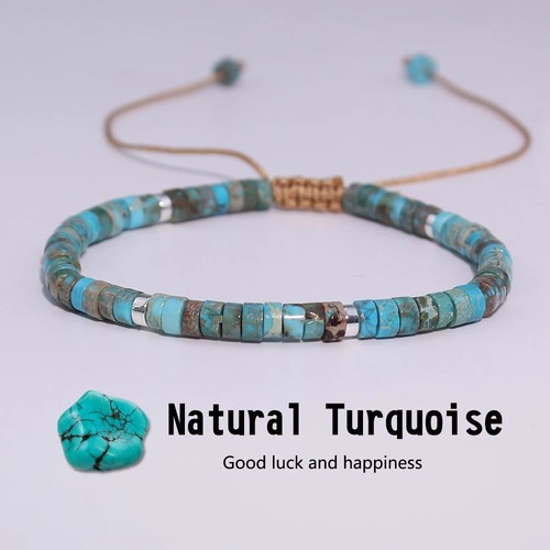 Natural turquoise stone beaded - natural,